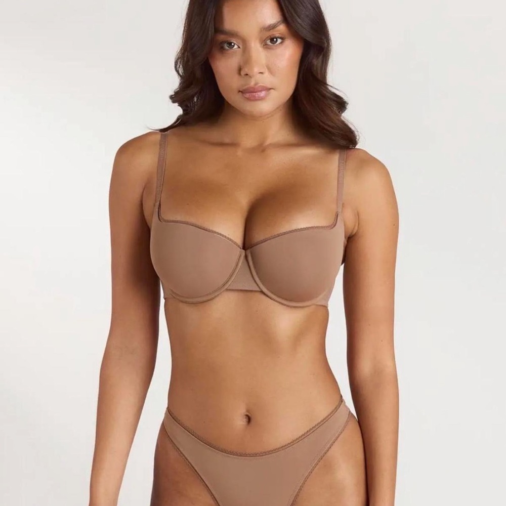 Lounge Underwear Nude Tan Underwire Push Up Balconette Bra 36D